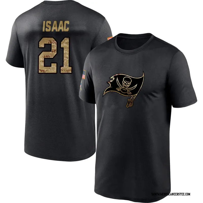 Men's Tampa Bay Buccaneers ＃21 Keenan Isaac Black 2020 Salute To Service Performance T-Shirt