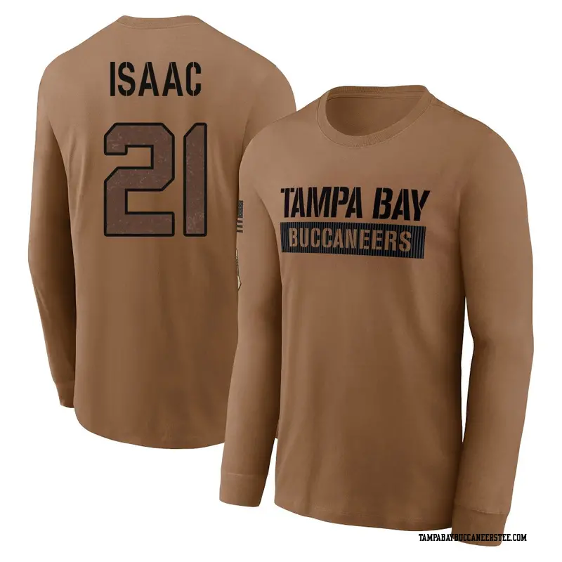 Men's Tampa Bay Buccaneers ＃21 Keenan Isaac Brown 2023 Salute To Service Long Sleeve T-Shirt