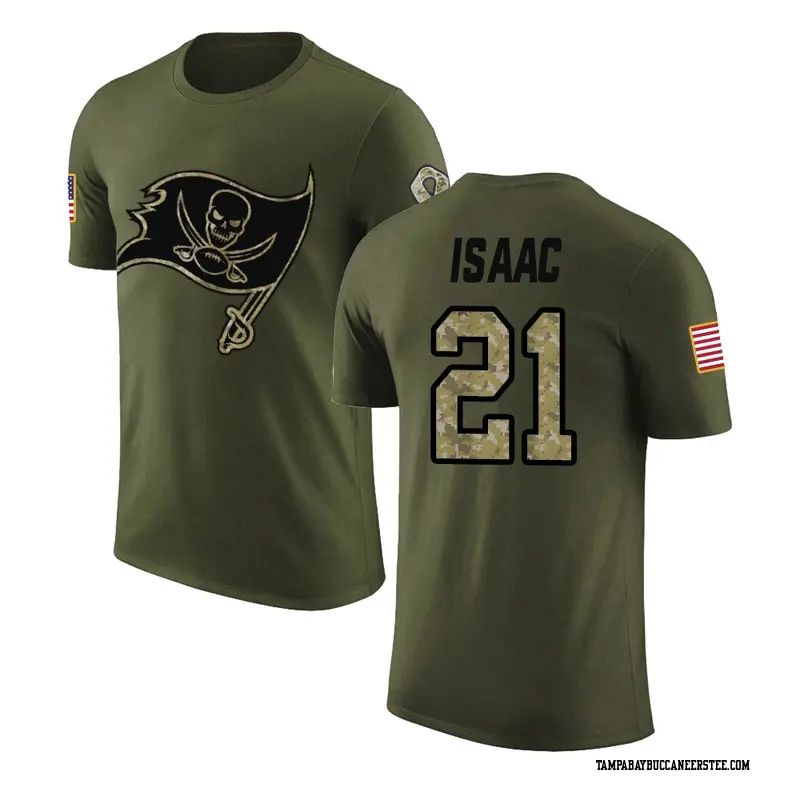 Men's Tampa Bay Buccaneers ＃21 Keenan Isaac Olive Salute to Service T-Shirt