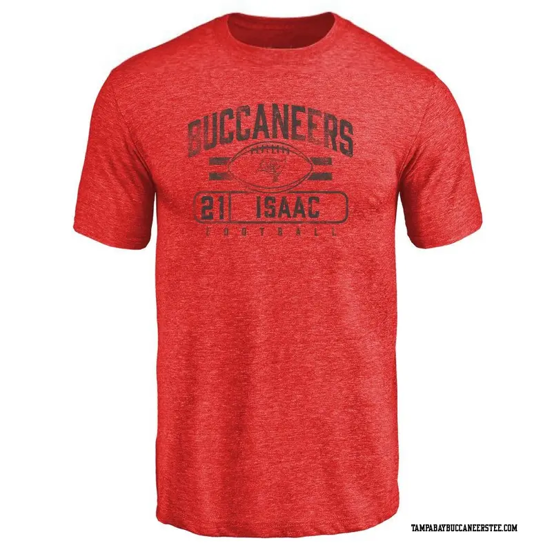 Men's Tampa Bay Buccaneers ＃21 Keenan Isaac Red Flanker T-Shirt