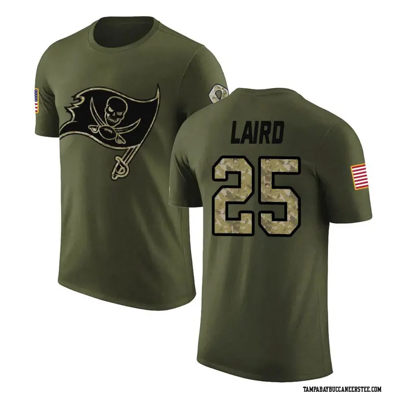 Men's Tampa Bay Buccaneers ＃25 Patrick Laird Olive Salute to Service T-Shirt