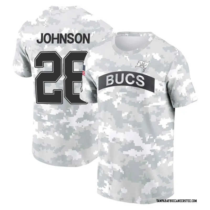 Men's Tampa Bay Buccaneers ＃28 Cephus Johnson III Camo Arctic 2024 Salute to Service Performance T-Shirt