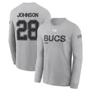 Men's Tampa Bay Buccaneers ＃28 Cephus Johnson III Gray 2024 Salute to Service Long Sleeve T-Shirt