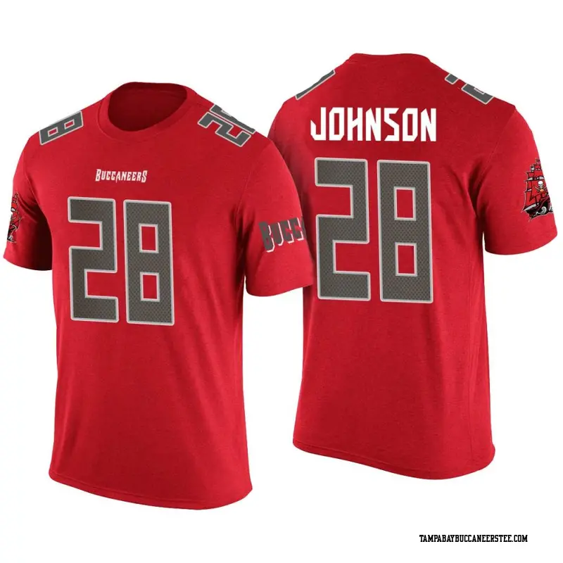 Men's Tampa Bay Buccaneers ＃28 Cephus Johnson III Red Color Rush T-Shirt