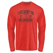 Men's Tampa Bay Buccaneers ＃28 Cephus Johnson III Red Flanker Long Sleeve T-Shirt