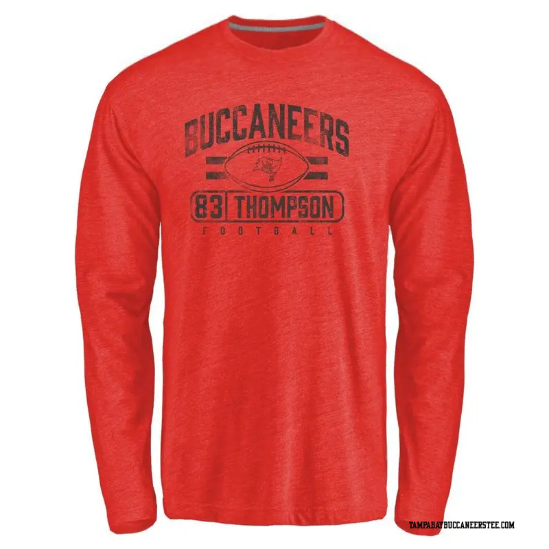 Men's Tampa Bay Buccaneers ＃83 Cody Thompson Red Flanker Long Sleeve T-Shirt