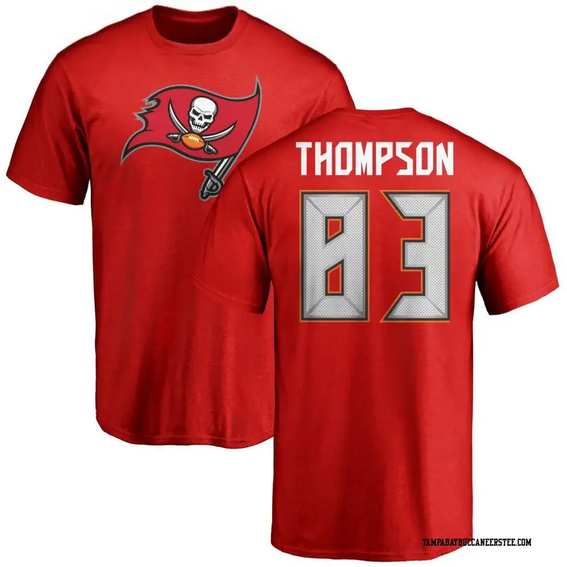 Men's Tampa Bay Buccaneers ＃83 Cody Thompson Red Name & Number Logo T-Shirt