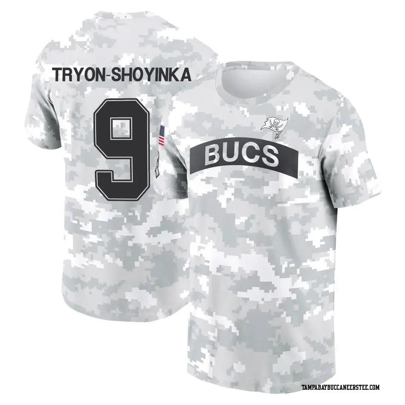 Men's Tampa Bay Buccaneers ＃9 Joe Tryon-Shoyinka Camo Arctic 2024 Salute to Service Performance T-Shirt