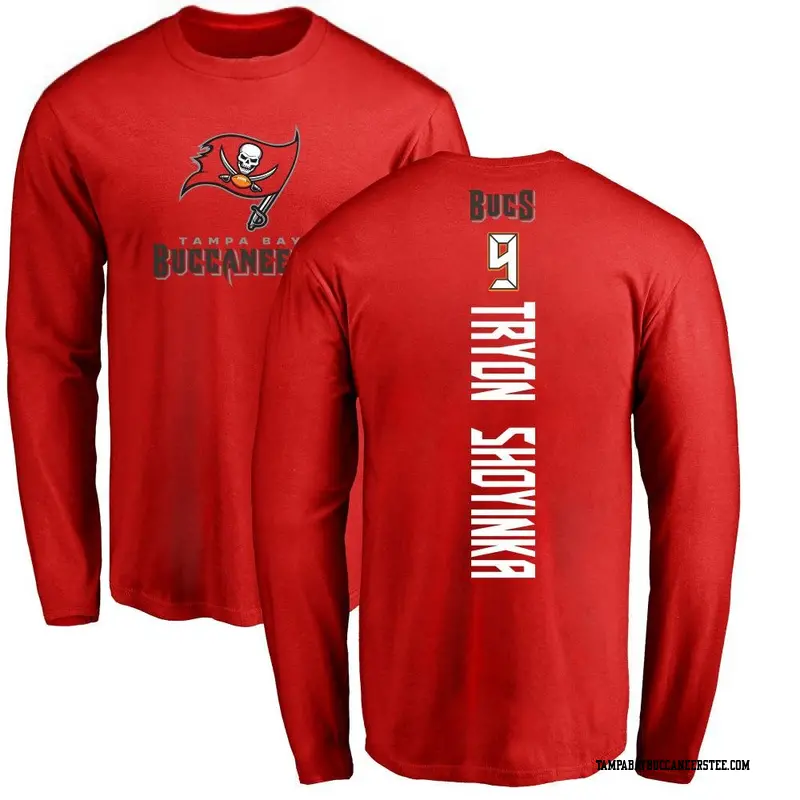 Men's Tampa Bay Buccaneers ＃9 Joe Tryon-Shoyinka Red Backer Long Sleeve T-Shirt