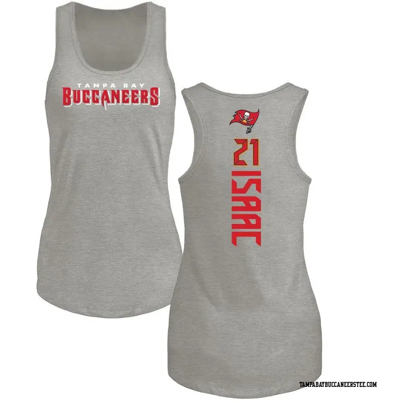 Women's Tampa Bay Buccaneers ＃21 Keenan Isaac Ash Backer Tank Top