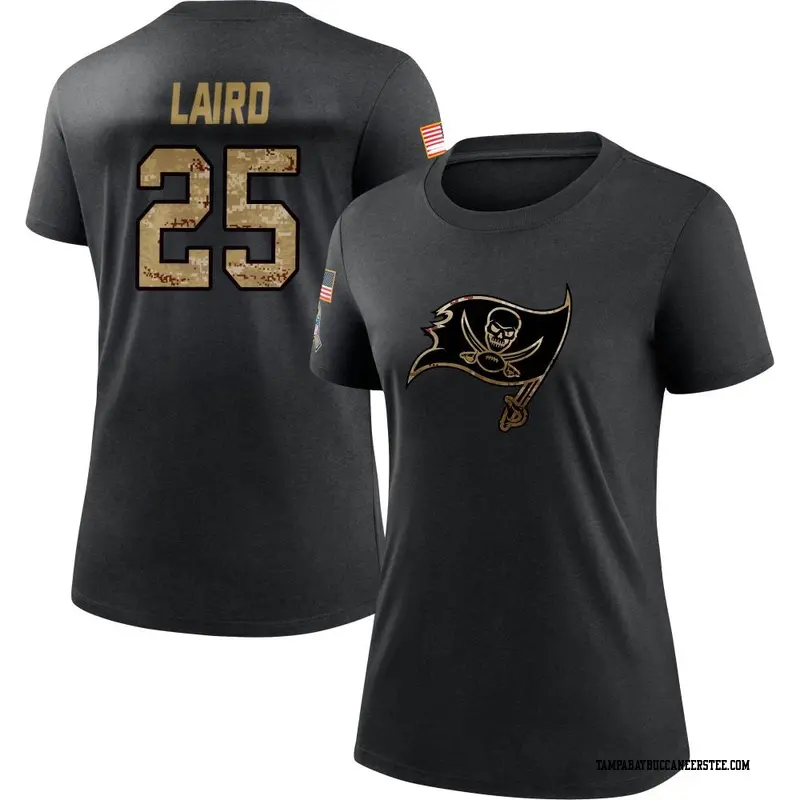 Women's Tampa Bay Buccaneers ＃25 Patrick Laird Black 2020 Salute To Service Performance T-Shirt