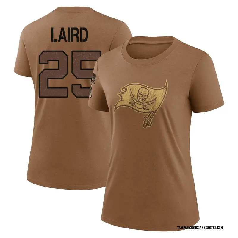 Women's Tampa Bay Buccaneers ＃25 Patrick Laird Brown 2023 Salute To Service Performance T-Shirt