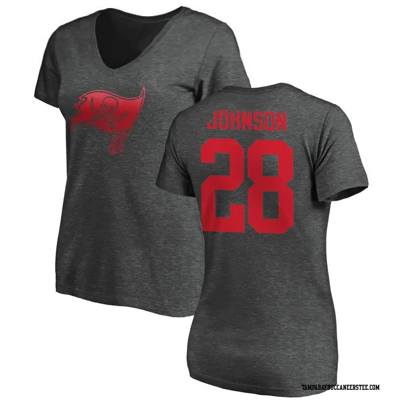 Women's Tampa Bay Buccaneers ＃28 Cephus Johnson III Ash One Color T-Shirt