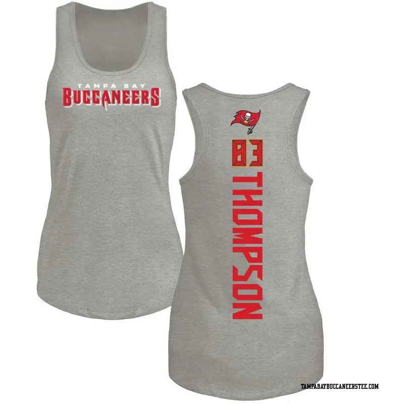 Women's Tampa Bay Buccaneers ＃83 Cody Thompson Ash Backer Tank Top