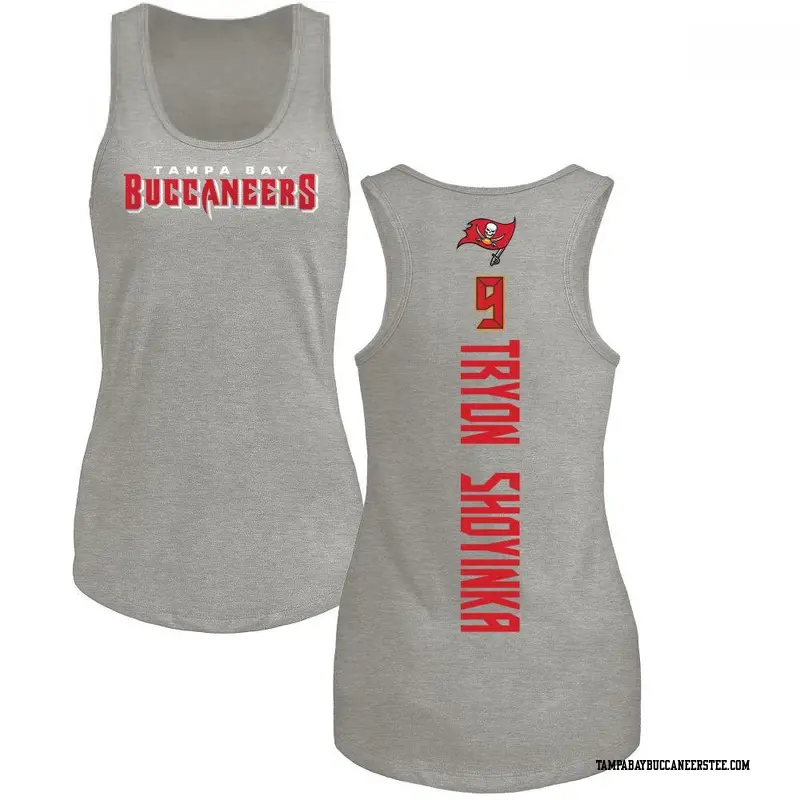 Women's Tampa Bay Buccaneers ＃9 Joe Tryon-Shoyinka Ash Backer Tank Top