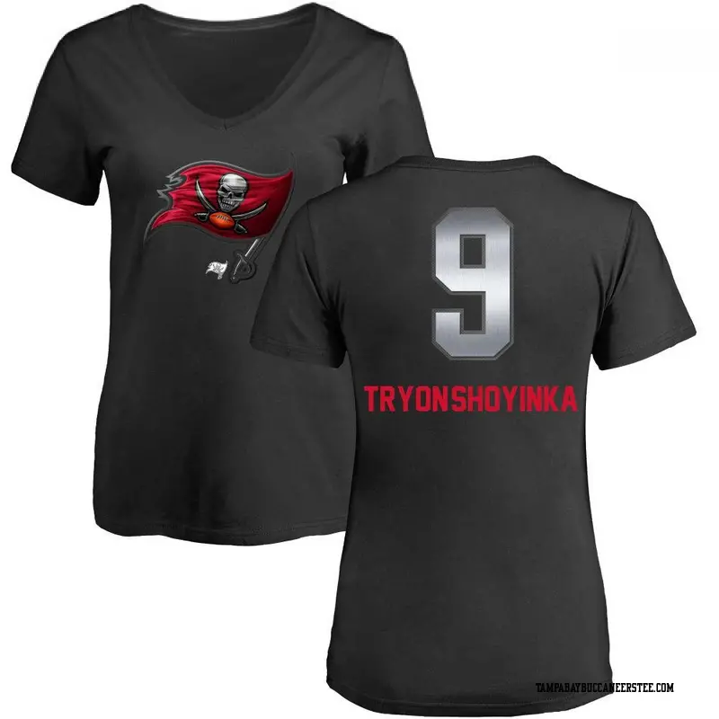 Women's Tampa Bay Buccaneers ＃9 Joe Tryon-Shoyinka Black Midnight Mascot T-Shirt