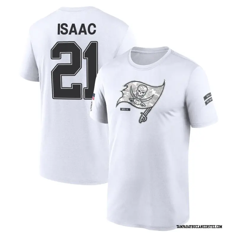 Youth Tampa Bay Buccaneers ＃21 Keenan Isaac White 2024 Salute to Service Performance T-Shirt