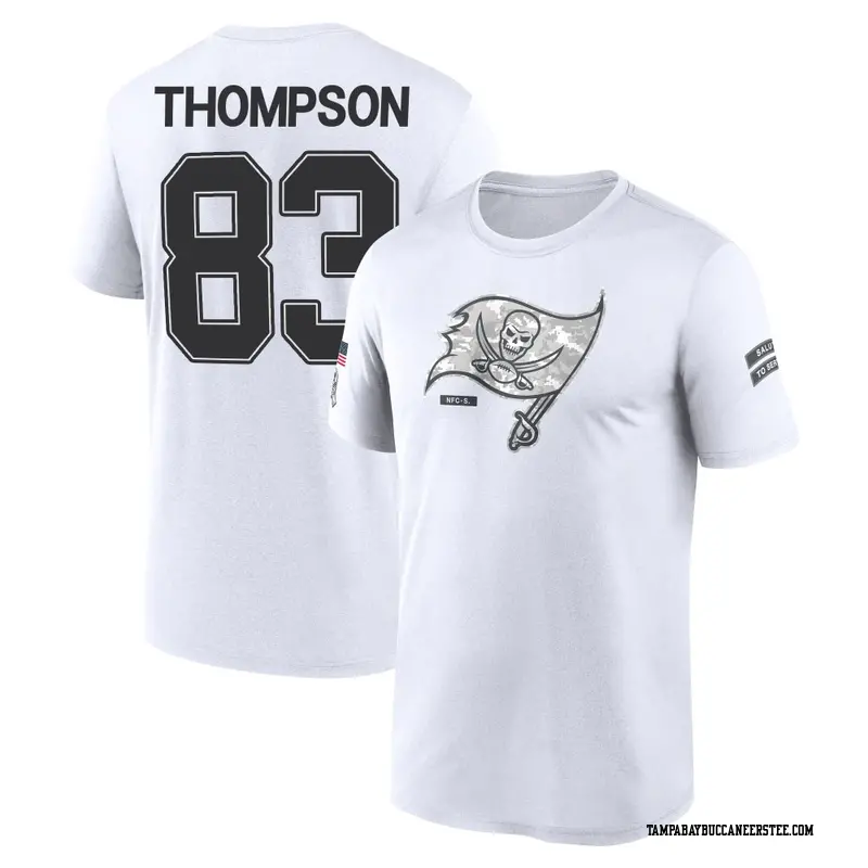 Youth Tampa Bay Buccaneers ＃83 Cody Thompson White 2024 Salute to Service Performance T-Shirt