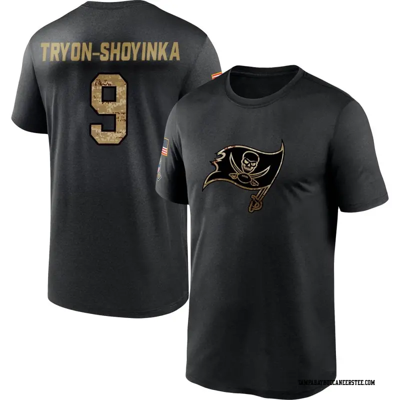 Youth Tampa Bay Buccaneers ＃9 Joe Tryon-Shoyinka Black 2020 Salute To Service Performance T-Shirt